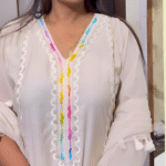 Ivory Embroidered Elegance Kurti Set - Image 4